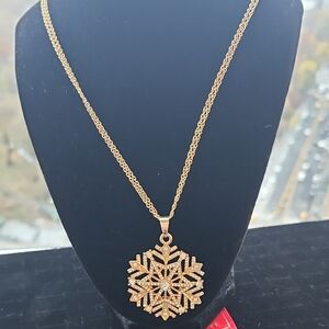 Radiant Gold Snowflake Necklace
